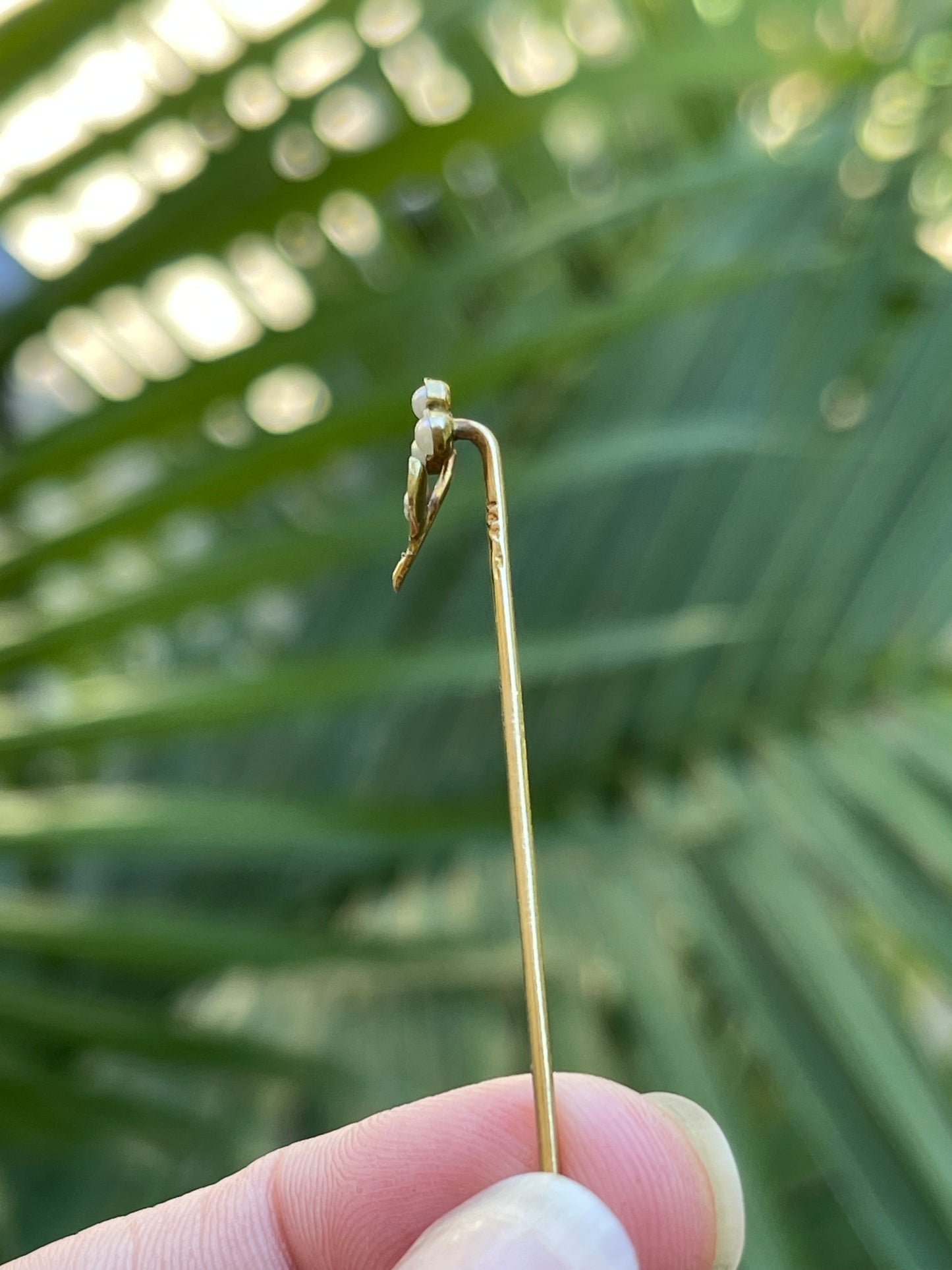 14k and Seed Pearl Stick Pin