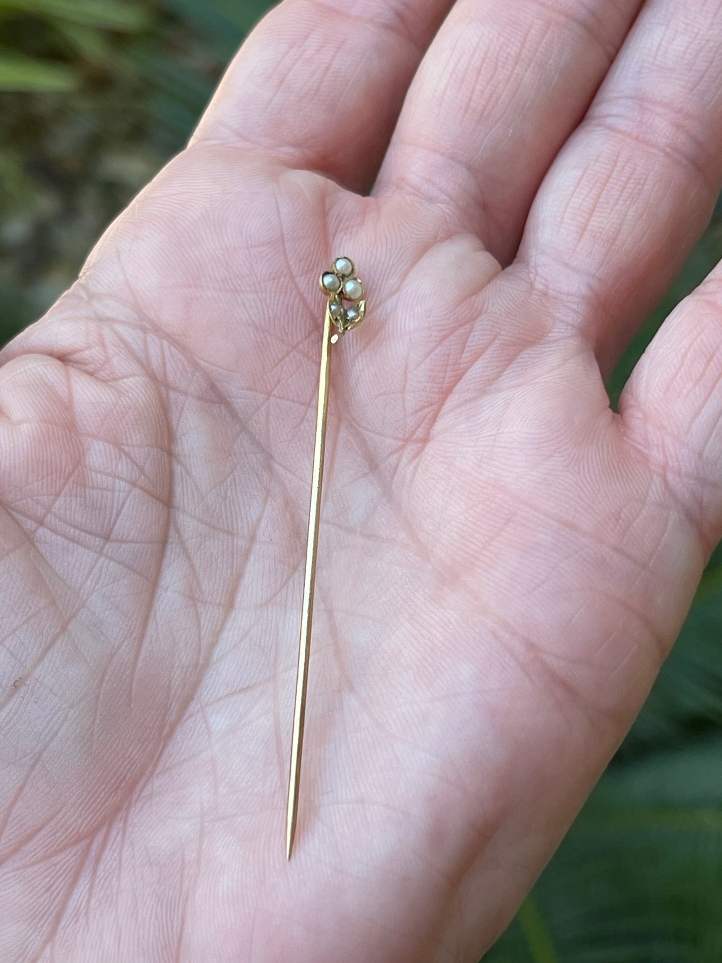 14k and Seed Pearl Stick Pin